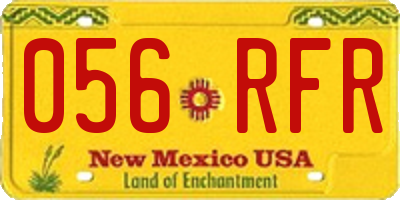 NM license plate 056RFR