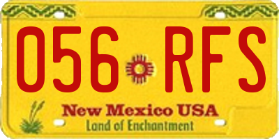 NM license plate 056RFS