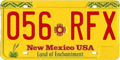 NM license plate 056RFX