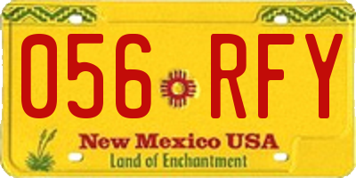 NM license plate 056RFY