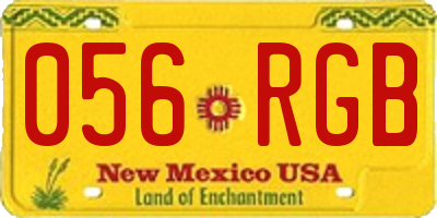 NM license plate 056RGB
