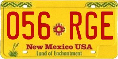 NM license plate 056RGE