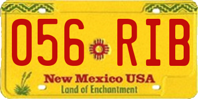 NM license plate 056RIB