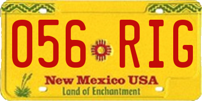 NM license plate 056RIG