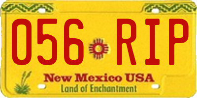 NM license plate 056RIP