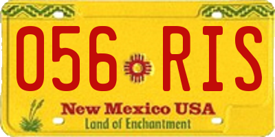 NM license plate 056RIS