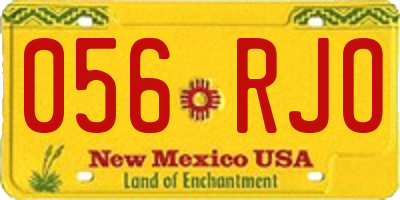 NM license plate 056RJO