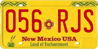 NM license plate 056RJS