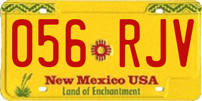 NM license plate 056RJV