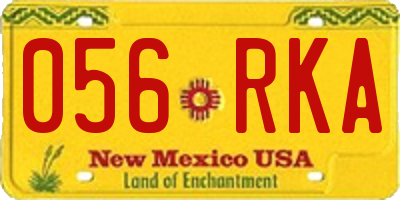 NM license plate 056RKA