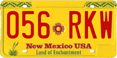NM license plate 056RKW