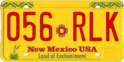 NM license plate 056RLK