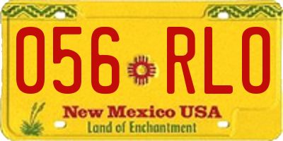 NM license plate 056RLO