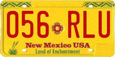 NM license plate 056RLU