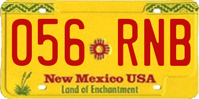 NM license plate 056RNB