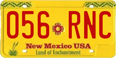 NM license plate 056RNC