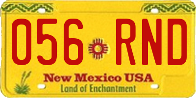 NM license plate 056RND