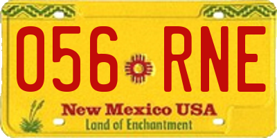 NM license plate 056RNE