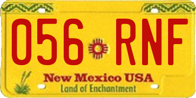 NM license plate 056RNF