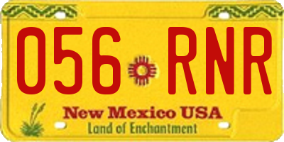 NM license plate 056RNR