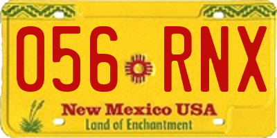 NM license plate 056RNX
