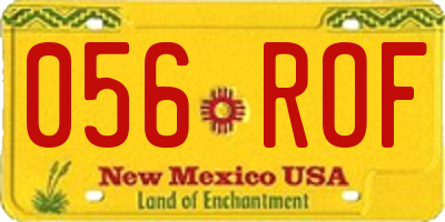 NM license plate 056ROF