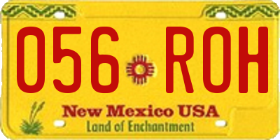 NM license plate 056ROH