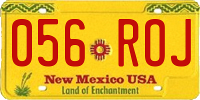 NM license plate 056ROJ
