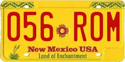 NM license plate 056ROM