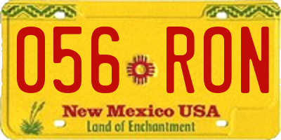 NM license plate 056RON