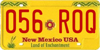 NM license plate 056ROQ
