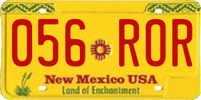 NM license plate 056ROR