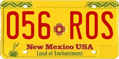 NM license plate 056ROS