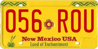 NM license plate 056ROU