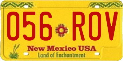 NM license plate 056ROV