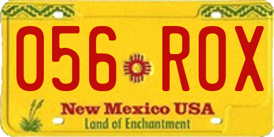 NM license plate 056ROX