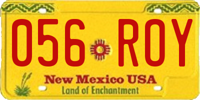 NM license plate 056ROY