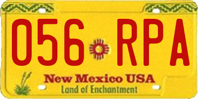 NM license plate 056RPA