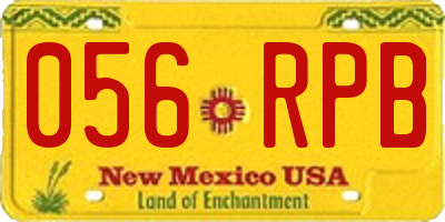 NM license plate 056RPB