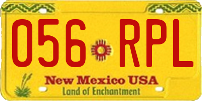 NM license plate 056RPL