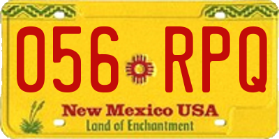 NM license plate 056RPQ