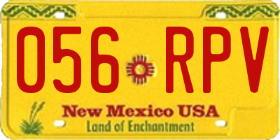 NM license plate 056RPV