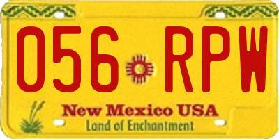 NM license plate 056RPW