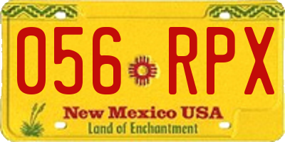 NM license plate 056RPX