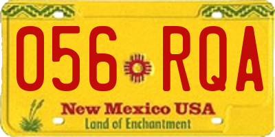 NM license plate 056RQA