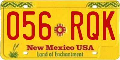 NM license plate 056RQK