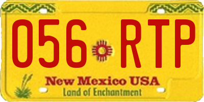NM license plate 056RTP