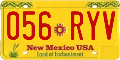 NM license plate 056RYV