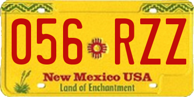 NM license plate 056RZZ