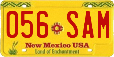 NM license plate 056SAM